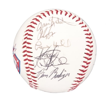 1994 Albany-Colonie Yankees Double-A Team Signed Baseball with 18 Signatures including Derek Jeter and Rivera 